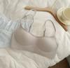 Xiaohongshu popular thin shoulder strap low neck foundation non-marking small chest gathering underwear women's no steel ring invisible bra cover
