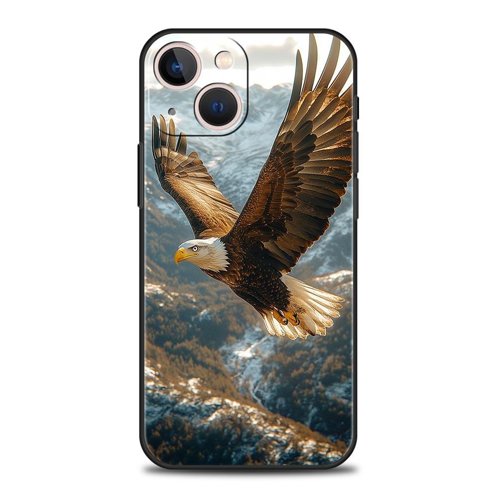 Eagle Phone Case For iPhone 17 16 15 Pro Max 11 12 13 14 7 8 Plus SE 2020 X XR XS Cover Soft Black