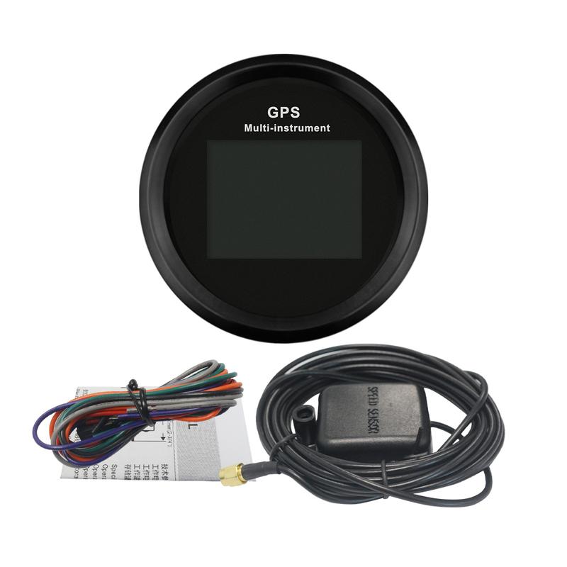 Waterproof 85mm 0-999 km/h MPH Knots GPS Speedometer Odometer Trip Tachometer Hours with Fuel Voltmeter Water Temp for Boat Car