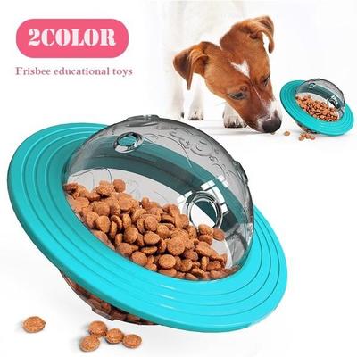 Haustier bissfeste fliegende Scheibe, Hundespielzeug, fliegende Untertasse, undichte Lebensmittelkugel, pädagogisches Spielzeug, Hundezubehör