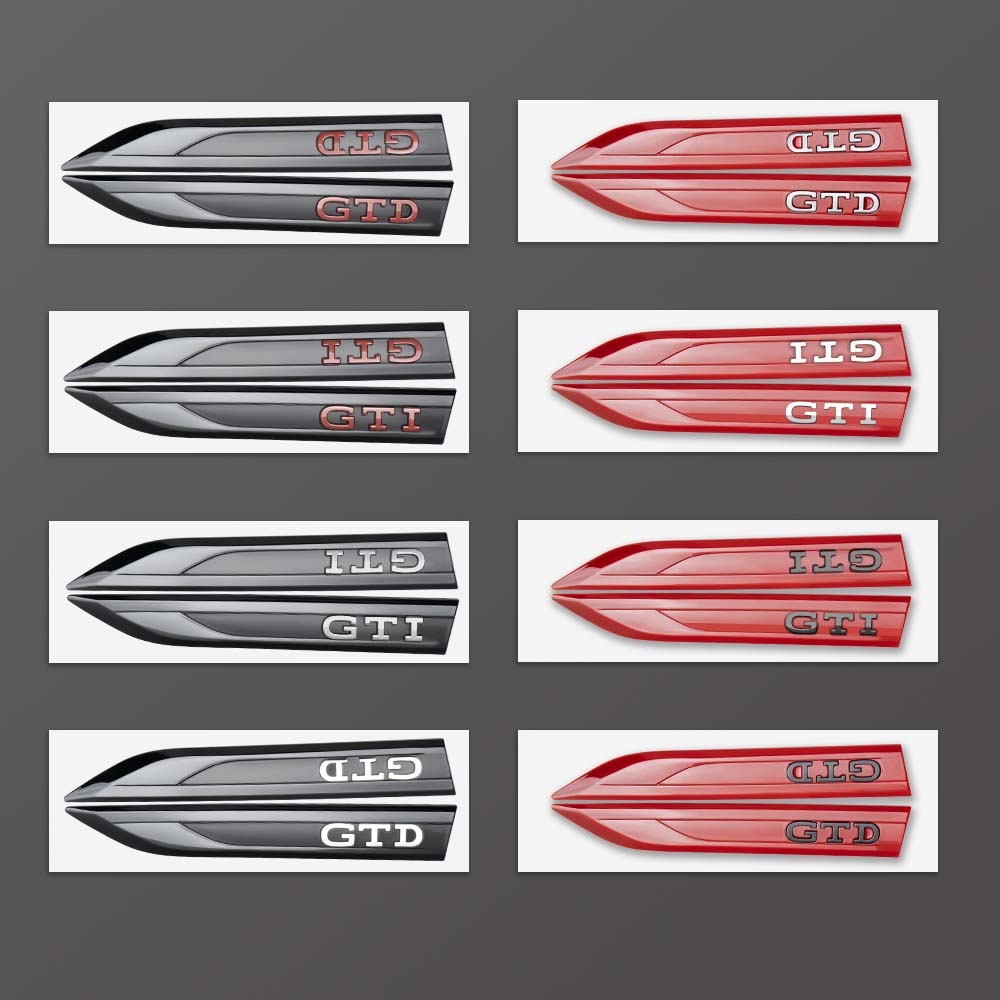 2PCS NEW  ABS Car Fender Side Badge Emblem Sticker Decal For Polo GOLF Sagitar Jetta Bora Lavida Tiguan Passat Santana