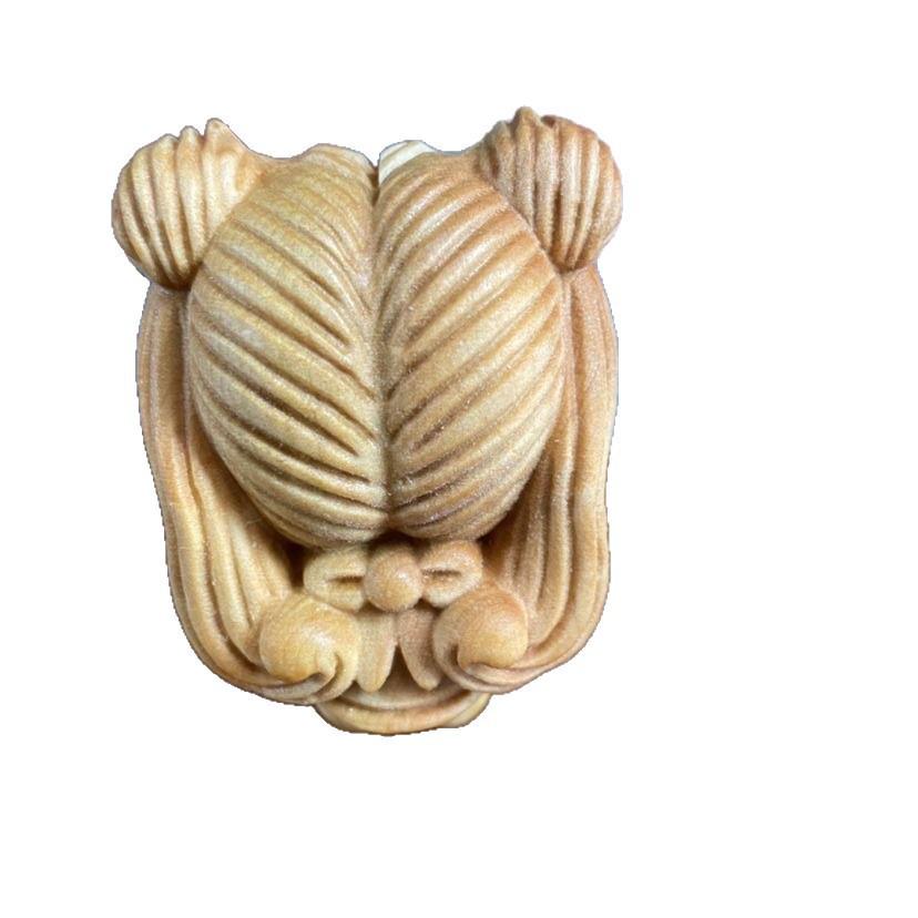 Cypress Wood Carved Angel Girl Ornament – Shui Bingyue Desktop Creative Figure