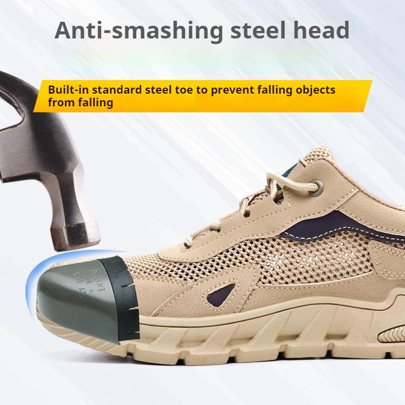 summer mesh safety shoes with steel toe caps work shoes with protection lightweight work boots breathable work sneakers for men