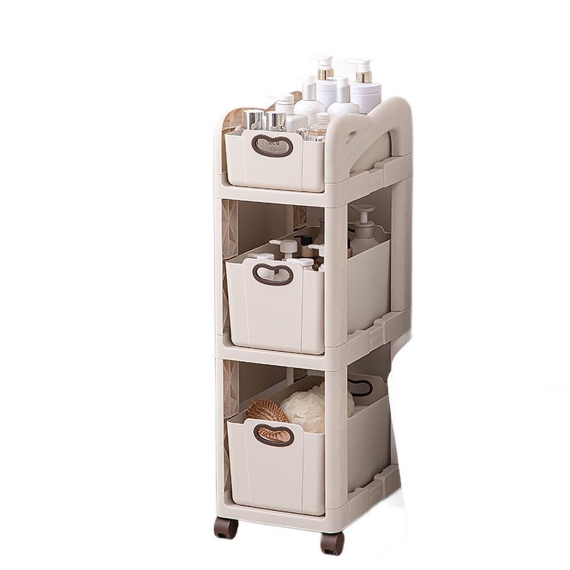 Compact Movable Backpack & Book Storage Trolley with Multi-layer Design for Under-table Use