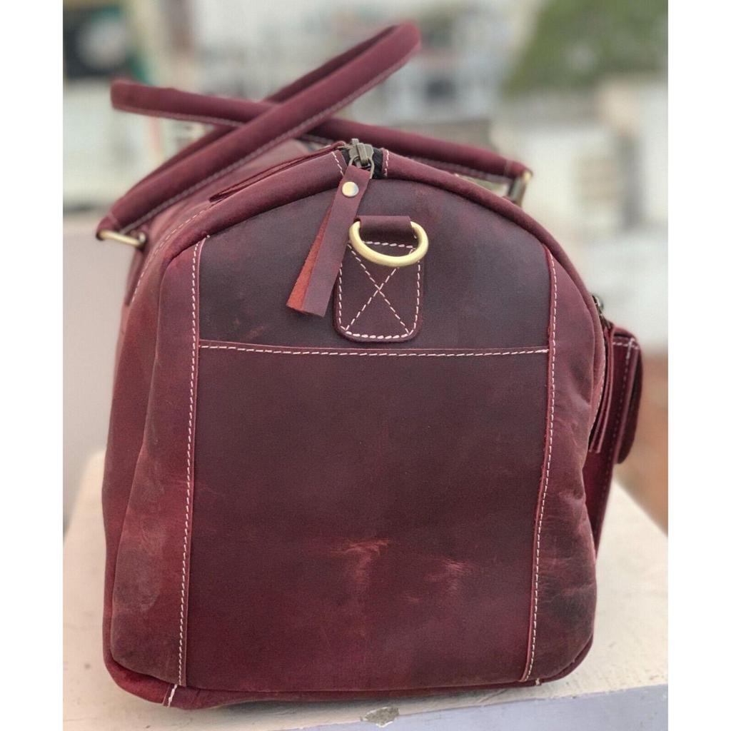 Reisetasche aus echtem Leder, Wochenendgepäck, Reisetasche aus Büffelleder