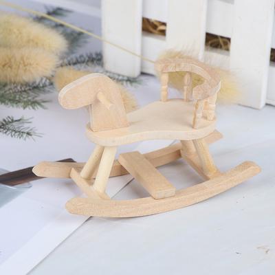 1/12 Puppenhaus Miniatur Holz Schaukelpferd Stuhl Kinderzimmer Möbel