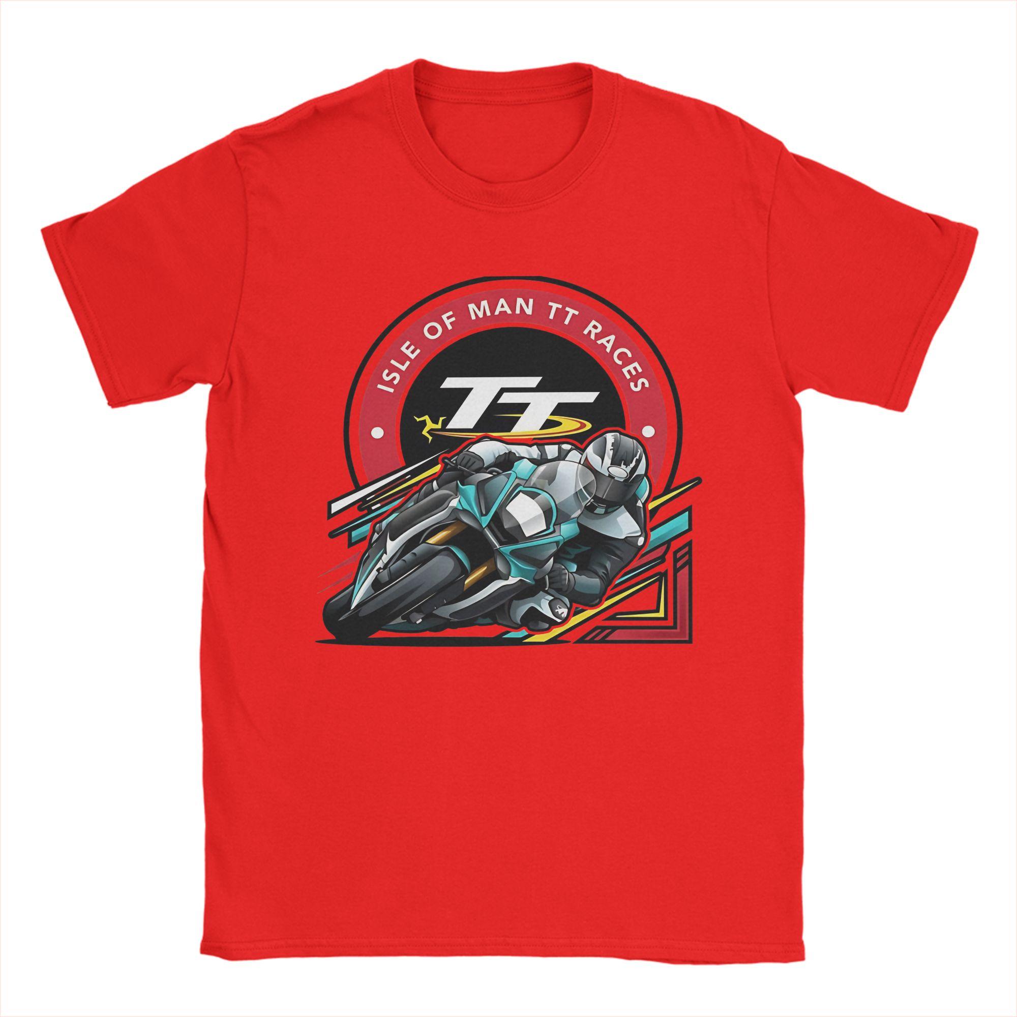 Motorcycle Sport Isle of Unisex TT Races T Shirt Beach Cotton T Shirts For Unisex Casual Tshirt ShortSleeved Street Style Tees S