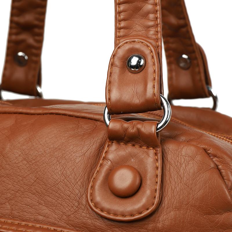 Women's Soft Leather Shoulder Bag Large Capacity Lightweight Crossbody Bag Mother Bag