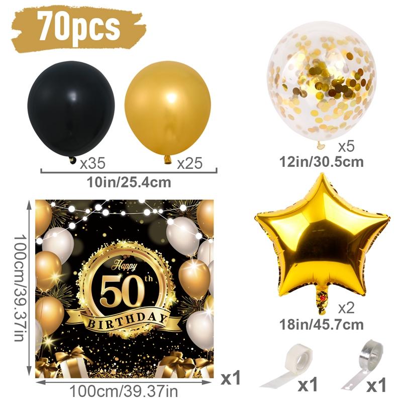 Happy 50th Birthday Backdrop Background Banner For Man Napkin Balloon Door Curtain 50 Years Anniversary 50 Birthday Party Decor