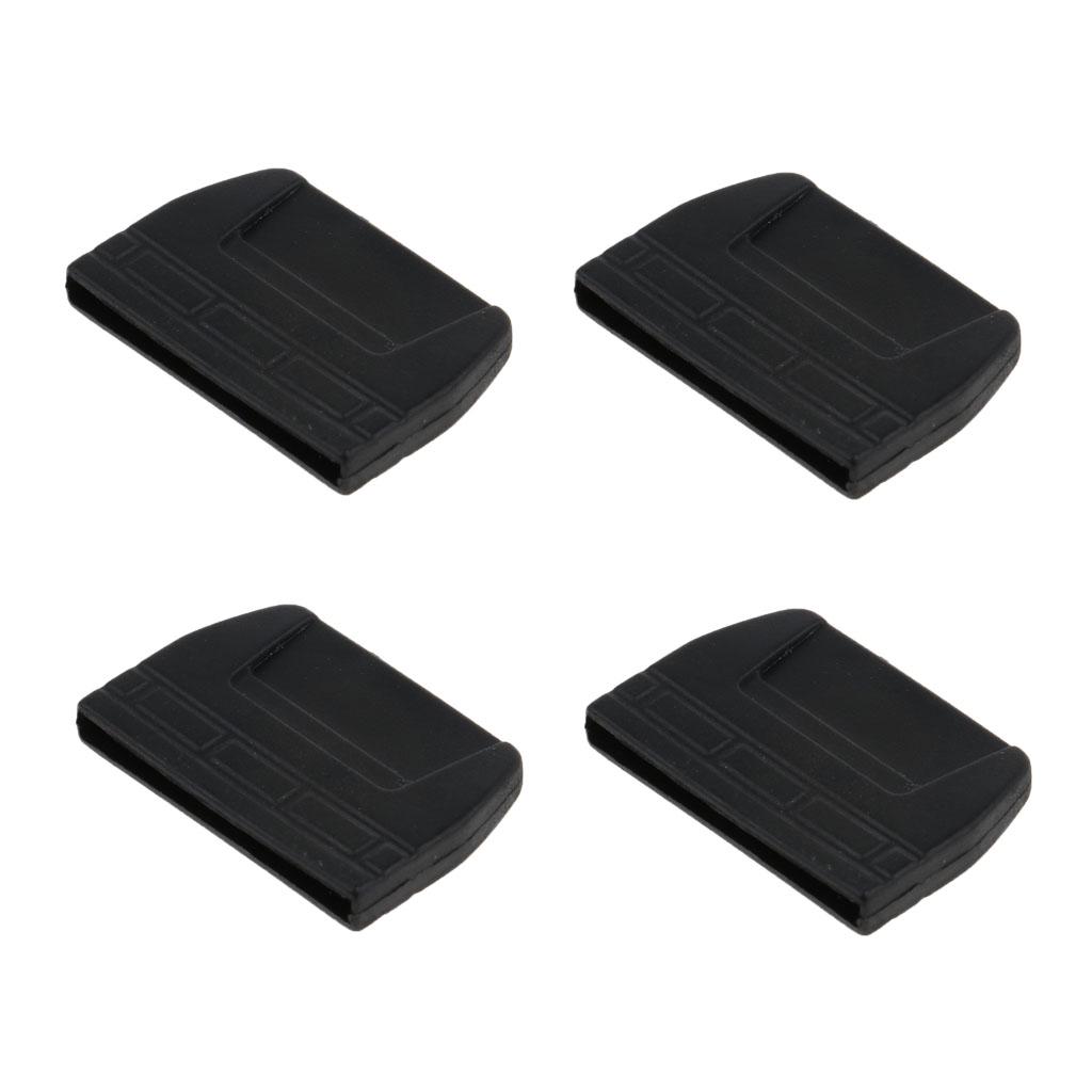 4pcs Webbing Belt Flat Tail Buckles End Clips Tips Black 20mm//25mm//30mm//38mm