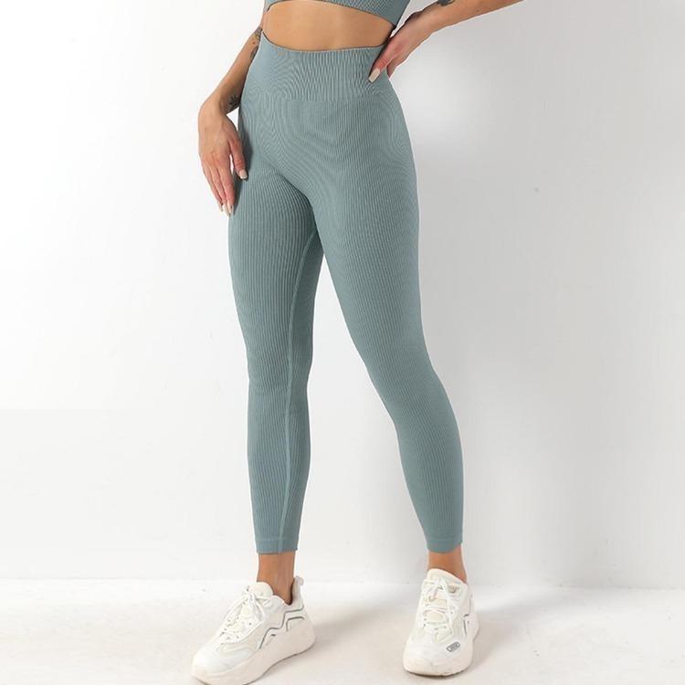 High Waist Women Yoga Pants Stretchy Seamless Leggings Gym Fitness Exercise Sports Clothes Solid