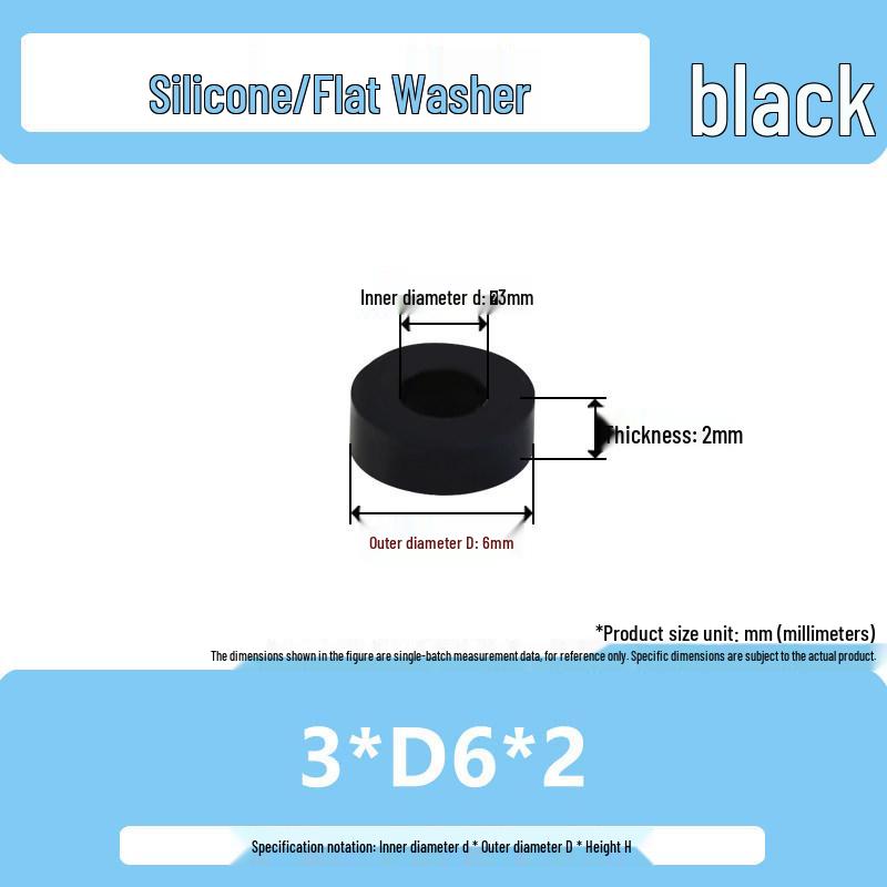 Shock-Absorbing Silicone Washer Pad Gasket – Soft Rubber Flat Sealing for M4, M5, M6, M8, M10.