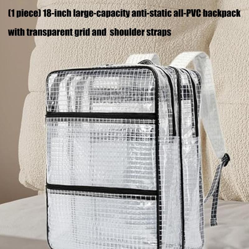 Industrial Grade 18Inch Anti Statics PVC Tool Backpack Heavy Duty Clear Mesh Compartments For Electronics Technicians