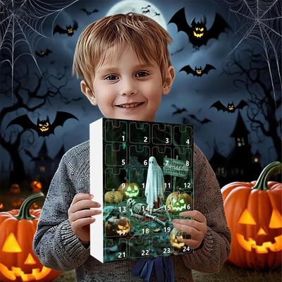 Countdown Calendar Halloween Scary Statue Decor For Shelf 24-day Advent Halloween Statues Resin Figurines For Shelf Fireplace
