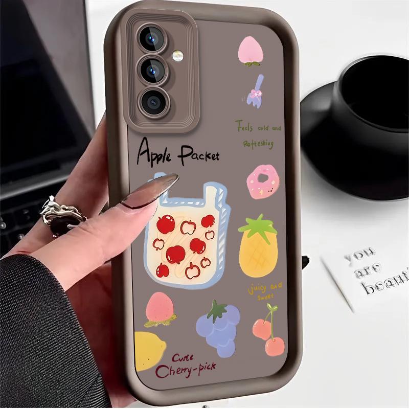Fruit Bag Doodle Case for Samsung Galaxy A53 A50 A50S A36 5G A35 A34 A33 A32 A30 A26 A24 A23 A22 A20 A16 A15 A14 A13 4G Cover