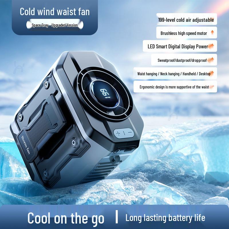 

Portable USB Cooling Waist and Neck Fan with Lights for Outdoor Use 99.6*74.6*90.8mm