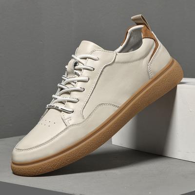 Męskie buty skateboardowe z prawdziwej skóry Luksusowe męskie sneakersy outdoorowe Modne wulkanizowane buty Wysokiej jakości wszechstronne męskie buty treningowe