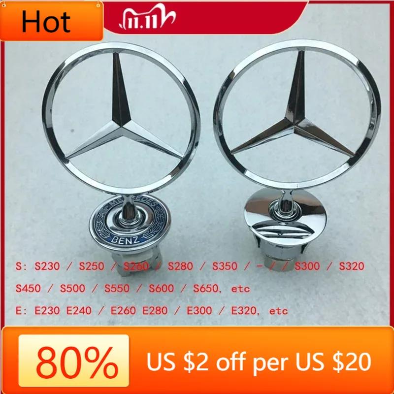 XFNVJ1 2025 Hot For Mercedes Benz Car Star Hood Badge Front Chrome Logo Hood Marking Mercedes Benz C E S-Class W204 W205 W212 W213 W211