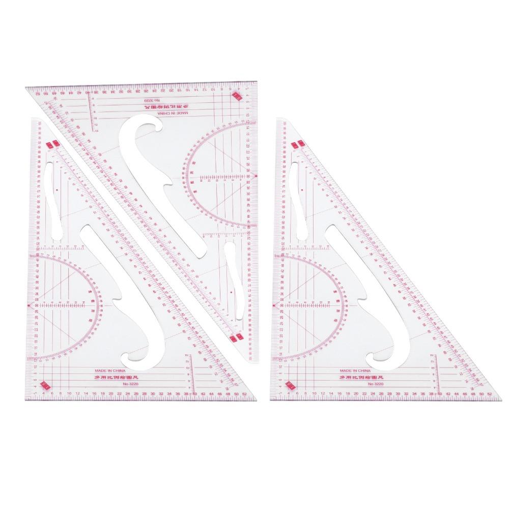 3pcs Clear Markings Garment Ruler Precise Measurement Scale Multifunctional Ruler Pattern Making
