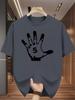Unisex White Crew Neck Tee Hand Print Number Five Pattern Oversized Short Sleeve Unisexs Summer Streetwear Casual Daily Basic Wear Top