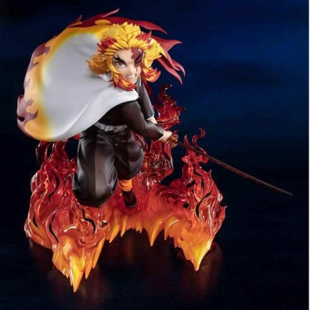 TAMASHII NATIONS Figuarts ZERO Demon Slayer: Kimetsu No Yaiba Rengoku Kyojuro Flame Pillar, Approximately 150mm, Pre-painted PVC/ABS Figure
