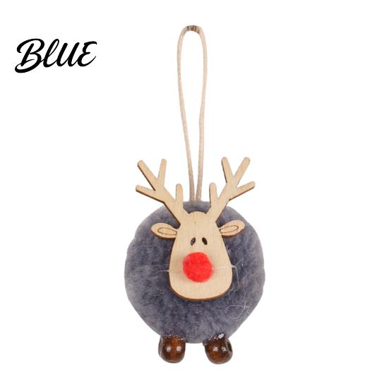 Decorative Furry Deer for Christmas Wreaths Felt Elk Hanging Ornaments, Cute Fuzzy Pom Reindeer Unique Ornaments Door Handles Pendant, Holiday