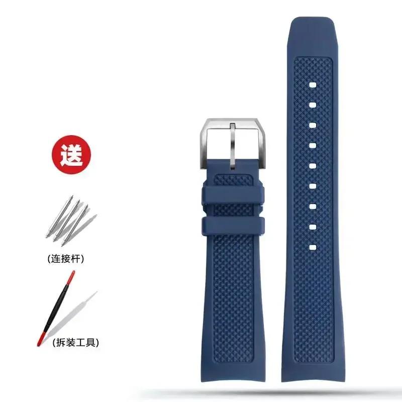 

For IWC Portugal Strap Iw390206 Iw390213 Iw390507 Silicone Watch Strap Waterproof Sweat-Proof Rubber Watch Band 22mm Wristband 22mm