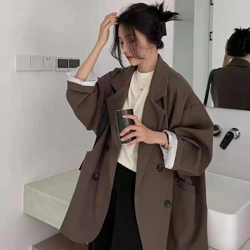 Small Suit Jacket Women Spring Autumn New Fashionable Temperament Loose College Style Suit  Top