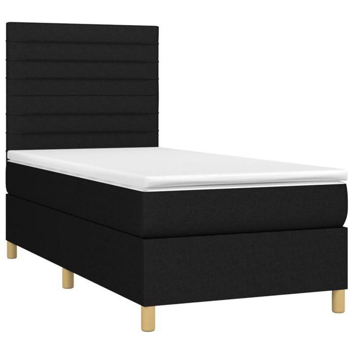 VidaXL Slatted Bed Base with Mattress and LED, Upholstered Bed, Single Bed, Adult Bed for Interior Bedroom, 3135487