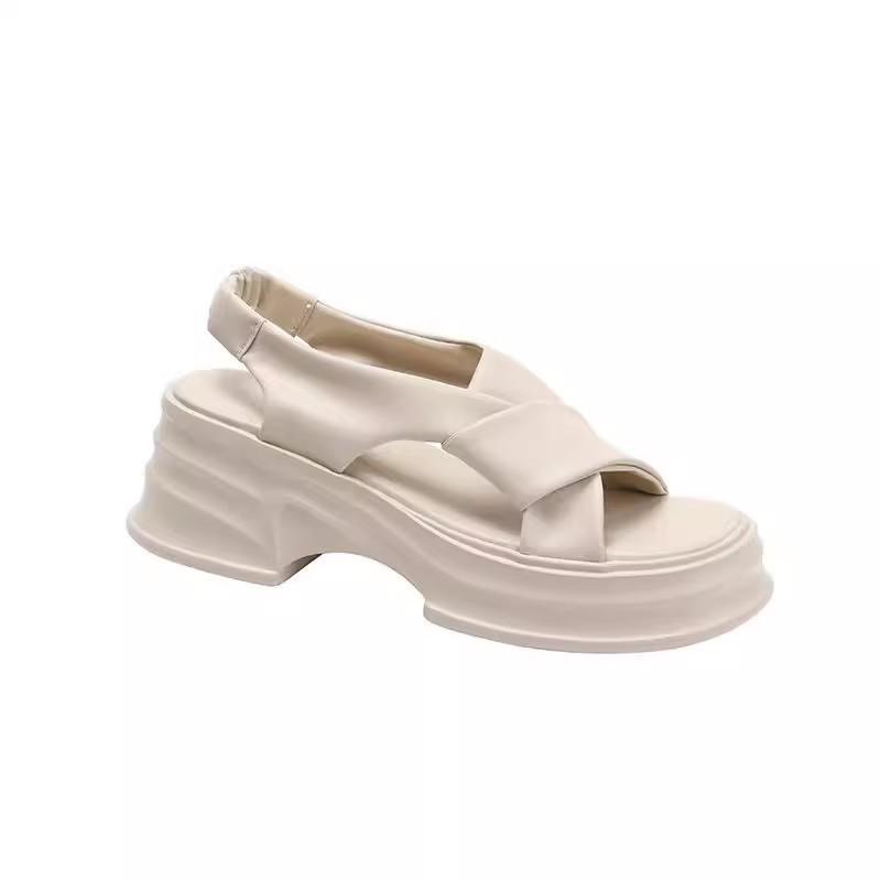 Factory Sandals Women's 2025 Summer New Fashion Heightening Platform Beach Shoes Korean Version Outer Wear Muffin Light Casual Shoes