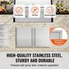 BBQ Access Door, 914x534 Mm Double Outdoor Kitchen Door, Stainless Steel Flush Mount Door, Wall Vertical Door with Recessed Handles , for BBQ Island,