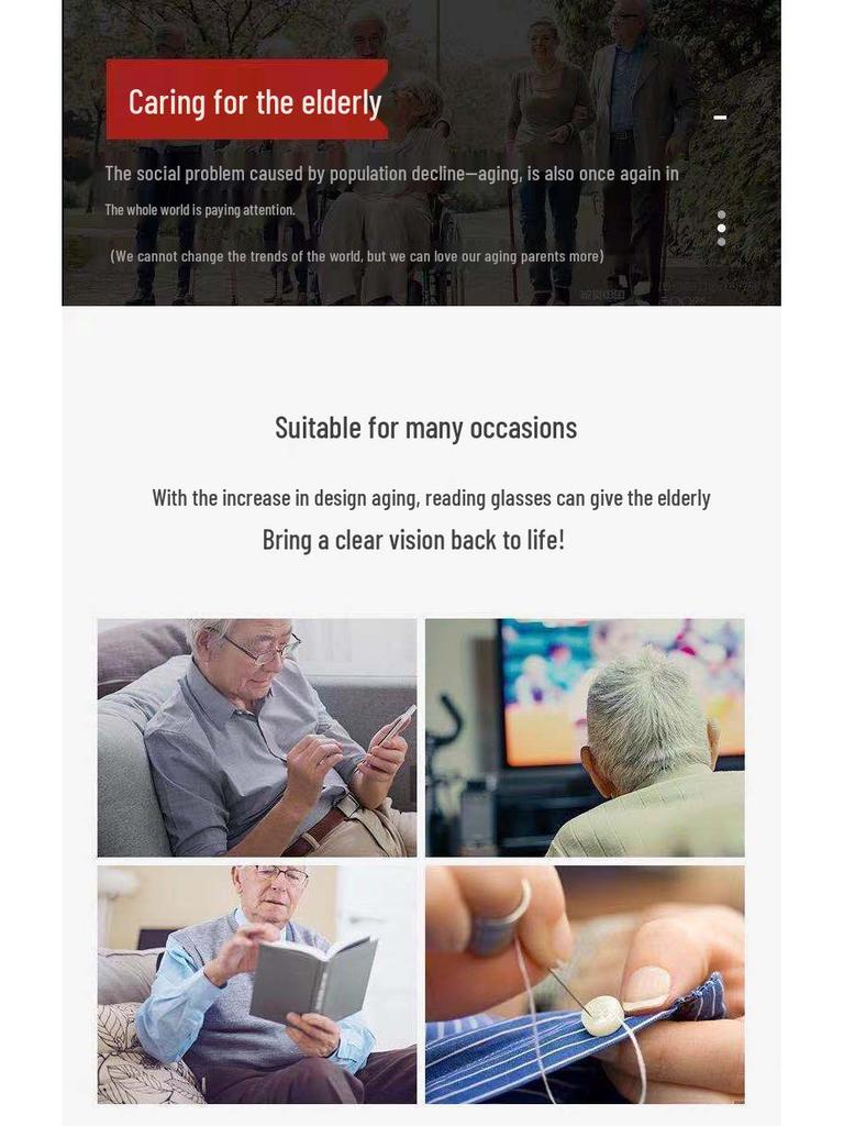 Frameless HD Anti-Blue Light Reading Glasses for Middle-Aged & Elderly