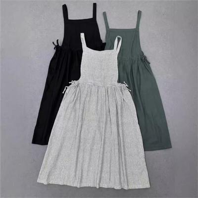 Abiti Mori da Donna Giapponesi con Bretelle Retro Coulisse in Vita Abiti Francesi Lunghi con Bretelle Senza Maniche