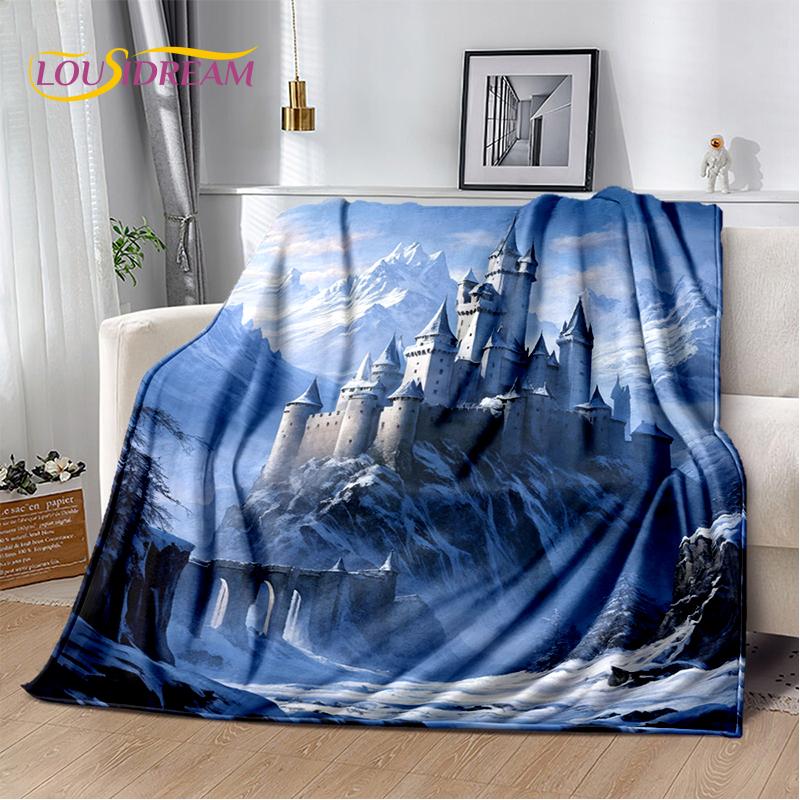Fairyland Fairy Tale Castle Mysterious Gothic Dream Cartoon Soft Blanket,Soft Throw Blanket for Home Bedroom Bed Sofa Child Gift