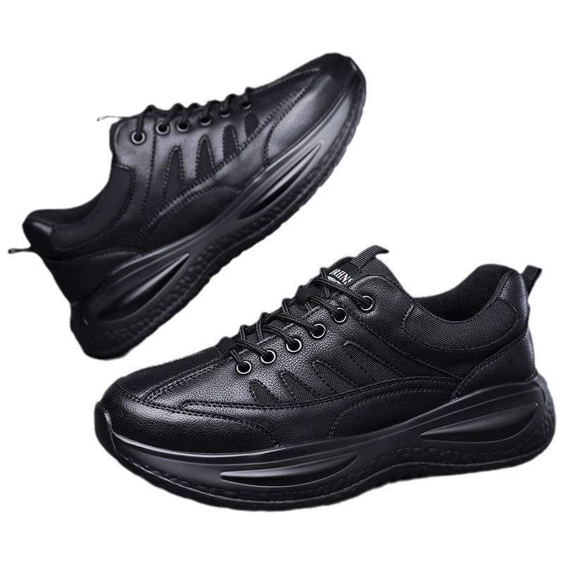 Platform Sports Casual Running Shoes Men's Autumn Outdoor Mountaineering Men's Leather Shoes Trendy