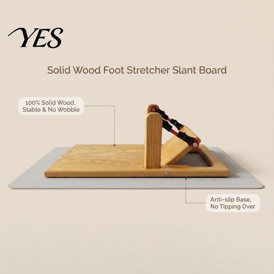 Foot Ankle Stretcher Wooden Calf Slant Board, Achilles Tendonitis Plantar Fasciitis Pain Relief Physical Therapy Equipment Incline Arch Trainer
