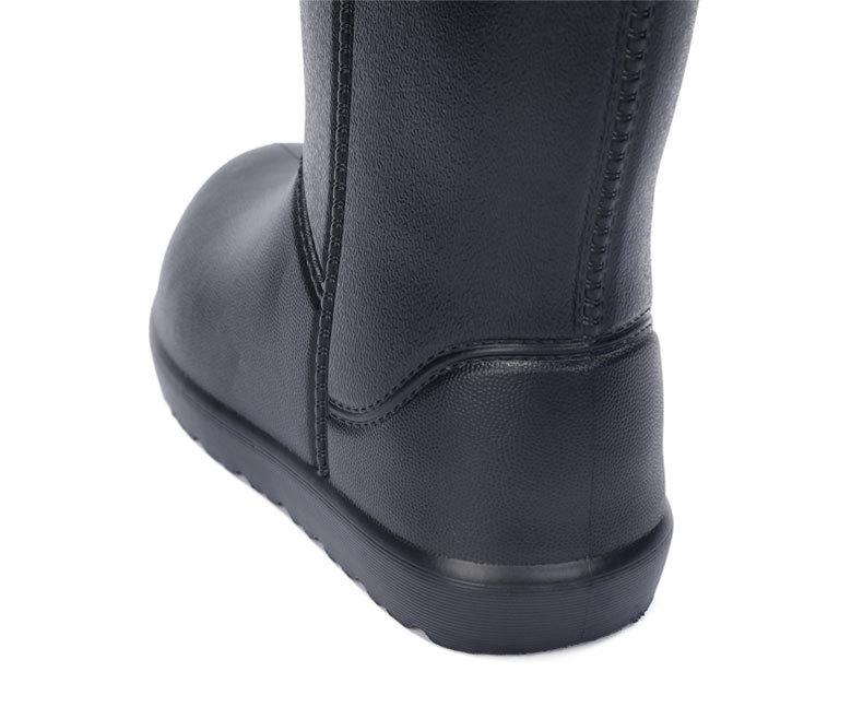Aote Step-On Rain EVA Mid-Calf Boots 902, Black Cotton-Lined Non-Slip Rubber Shoes for Winter, Car Washing, Fishing, and Labor Protection.
