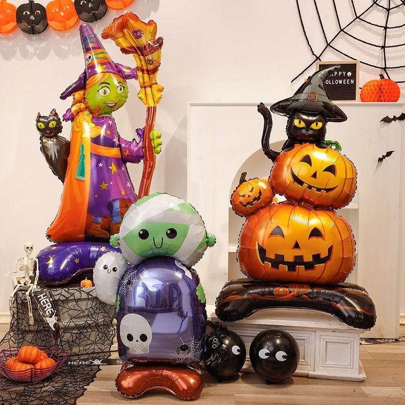 Halloween Window Decorations 4D Standing Witch Tree Pumpkin Balloons Large Toys
