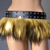 Fur Tassel Belt, Fur Punk Belt, Punk Style Double Exhaust Eye Belt, Men's and Women's Belts