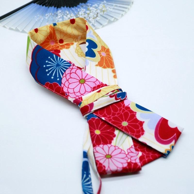Women's Kimono Collar Support Accessory for Traditional Japanese Dress Core Collar Lining with Flower Print Kimono Belt