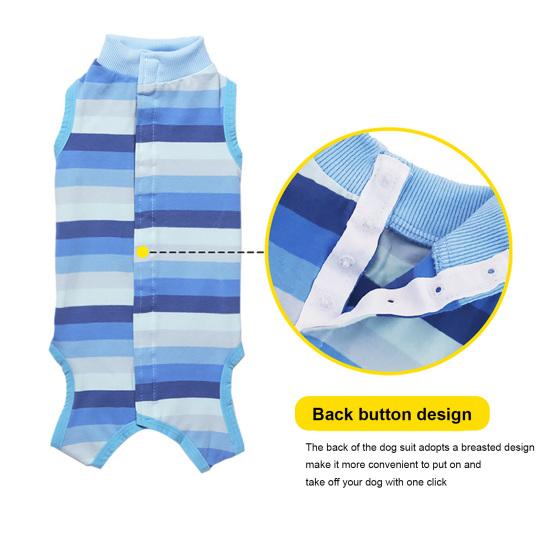 Yousheng Dog Weaning Suit Stripes Pattern Wound Recovery Elastic Pet Surgery Recovery Suit Pet Supplies