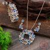 New enamel color hollow flower stud earrings pendant bracelet set women's autumn and winter high-end flower necklace