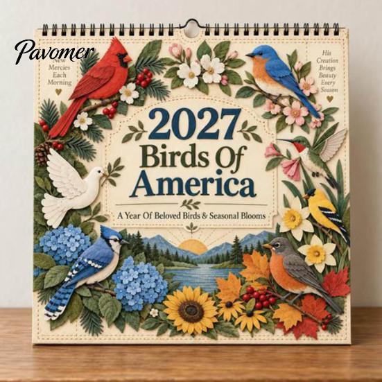 Minimalist Wall Decor 2027 Bird Calendar, Beautiful Birds & Nature Monthly Planner Professional Event Tracker with Coil Binding, Thick Art Paper