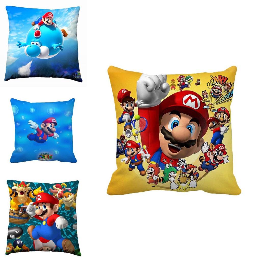 Super Mario Motiv Kissenbezug 177 Zoll Reißverschluss Kissenhülle Buntes Muster Für Wohnzimmer Dekoration