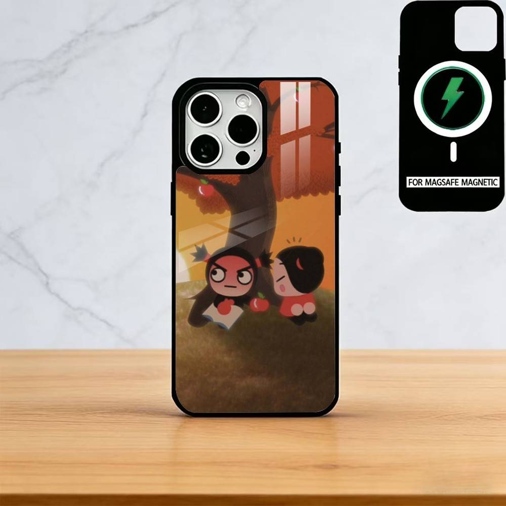 Pucca-A Cartoon G-Garu-U Phone Case For iPhone17,16,15,14,13,12,11 Plus,Pro Magnetic For Magsafe Wireless Charging