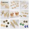 Fashion 14K Gold Plated Brass Inlaid Zircon Evil Eye Charms Round Pendants,DIY Jewelry Pendants Making Accessories Wholesale