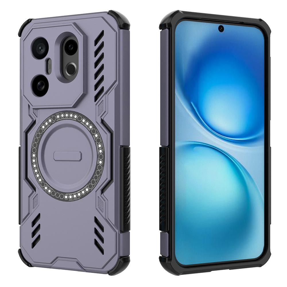 For Vivo X200 FE 5G Magnetic Case Butterfly Armor Hollow Heat Dissipation PC+TPU Phone Cover