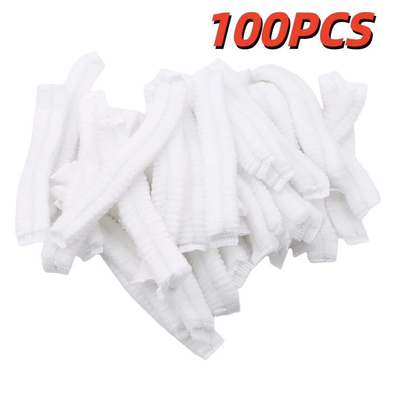 100Pcs/Pack Disposable Hair Head Covers Net Bouffant Dustproof Anti Dust Caps Breathable Shower Bathing Hats Kitchen