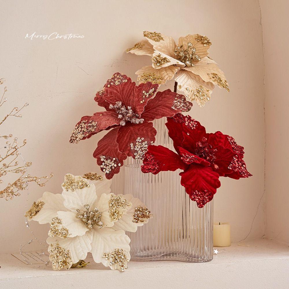 Christmas Style Simulation Flowers 25cm Length Christmas Tree Decorations  Wedding Decorations