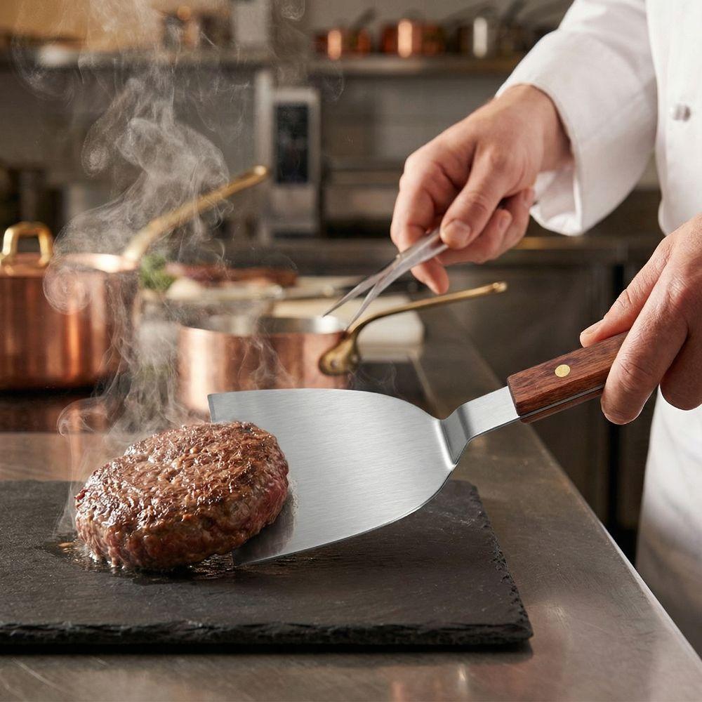 Wide Blade Pancake Turner Stainless Steel Teppanyaki Spatula Cooking Utensil Burger Turner  Griddle